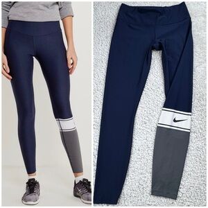 Nike ColorBlock Blue Gray White Leggings. Medium